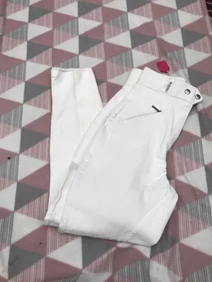 Caldene white breeches with velcro size 6 (24) long leg FREE POSTAGE