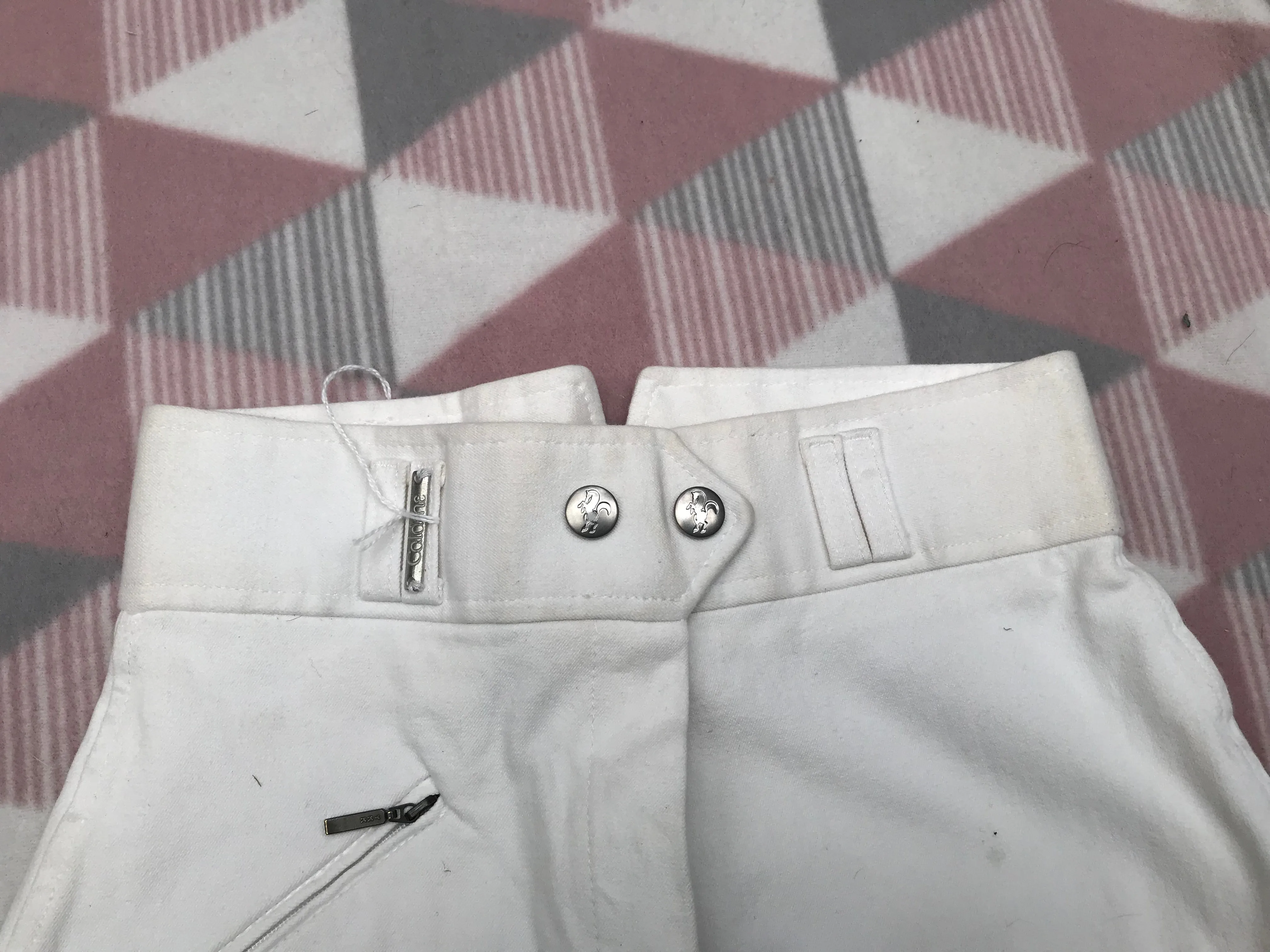 Caldene white breeches with velcro size 6 (24) long leg FREE POSTAGE