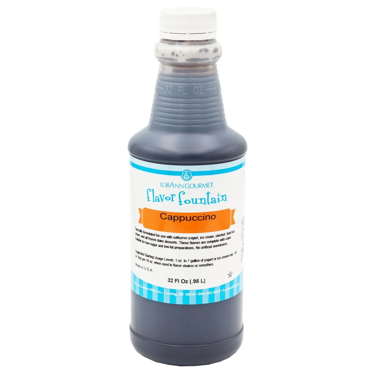 Cappuccino Flavor Fountain - 4 oz. - 32 oz. - Ice Cream and Beverage Flavors - LorAnn Oils - Canadian Distribution