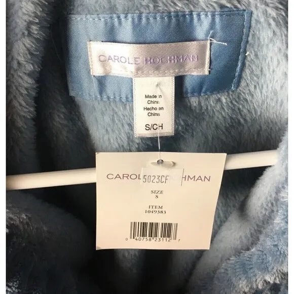 Carole Hochman Size Small Robe Blue Luxuriously Soft Plush Belted Cozy NEW NWT