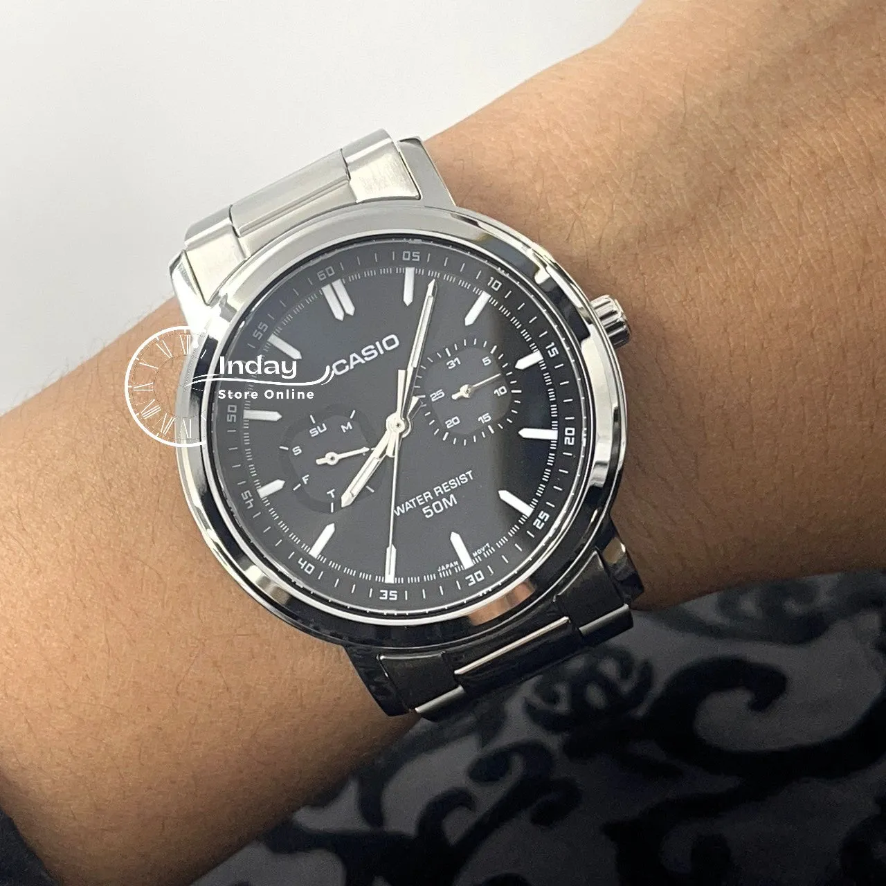 Casio Men's Watch MTP-E335D-1E Stainless Steel Band Mineral Glass
