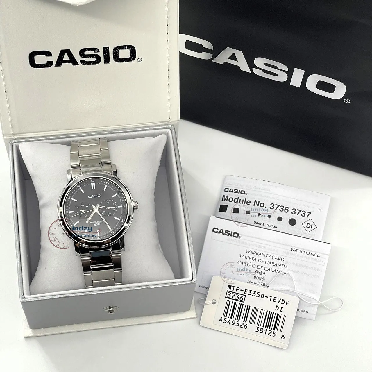 Casio Men's Watch MTP-E335D-1E Stainless Steel Band Mineral Glass