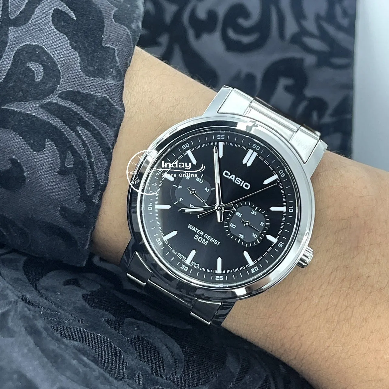 Casio Men's Watch MTP-E335D-1E Stainless Steel Band Mineral Glass