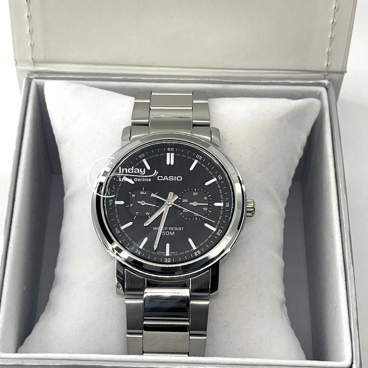 Casio Men's Watch MTP-E335D-1E Stainless Steel Band Mineral Glass