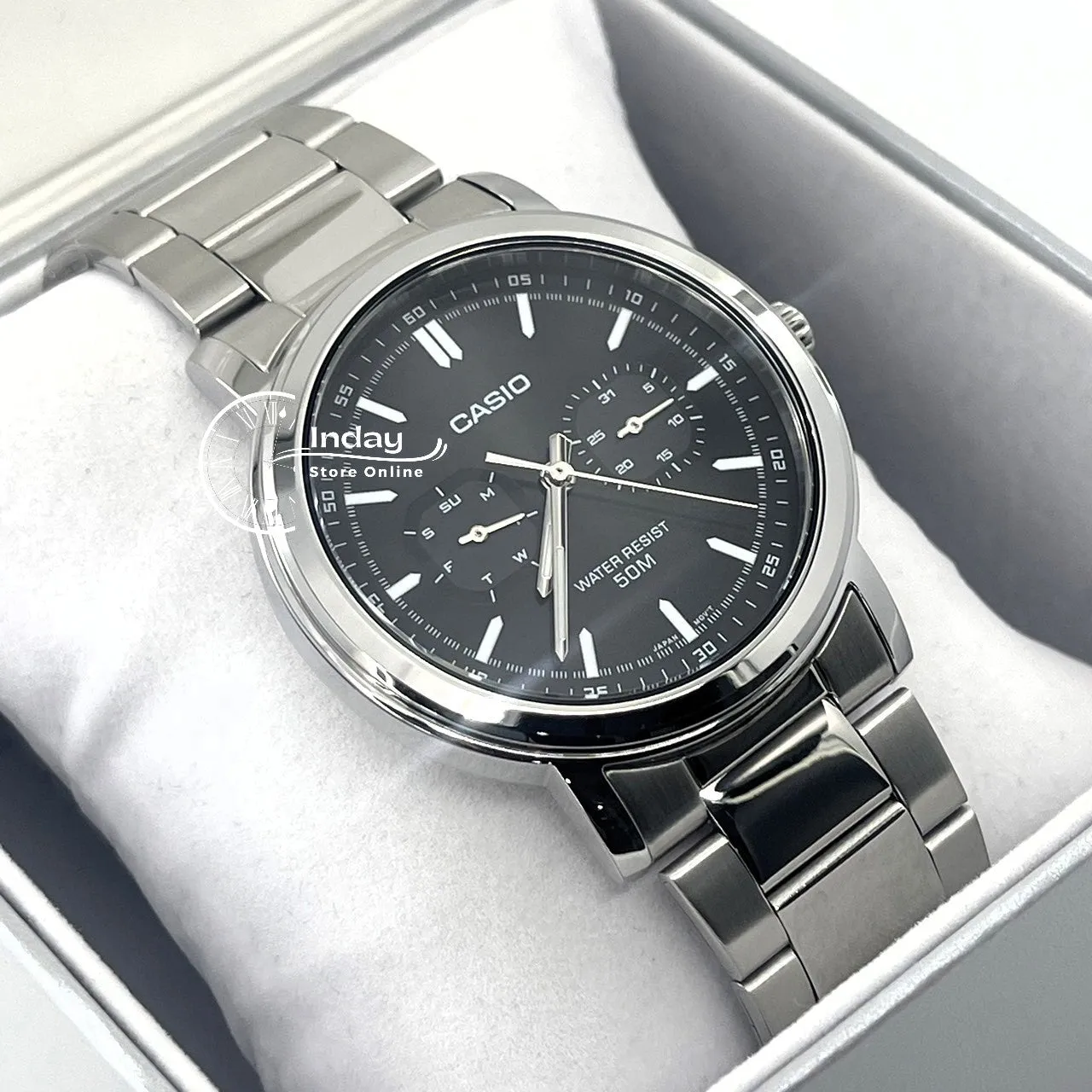 Casio Men's Watch MTP-E335D-1E Stainless Steel Band Mineral Glass
