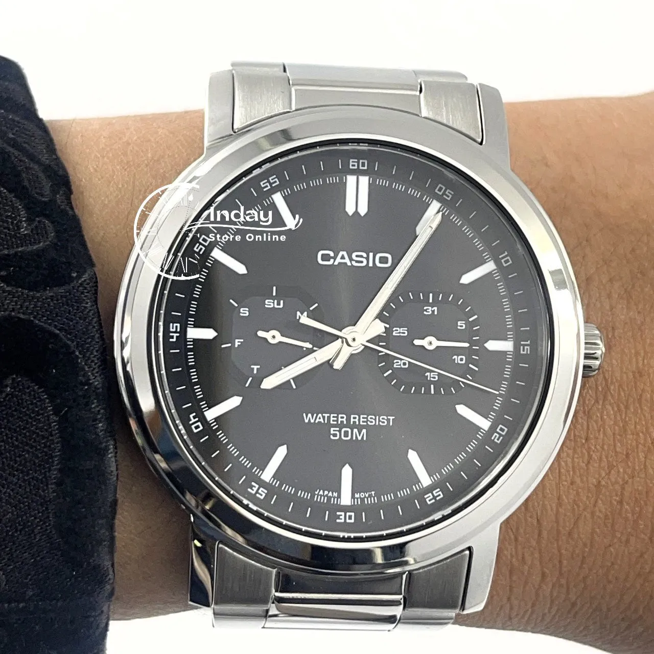 Casio Men's Watch MTP-E335D-1E Stainless Steel Band Mineral Glass
