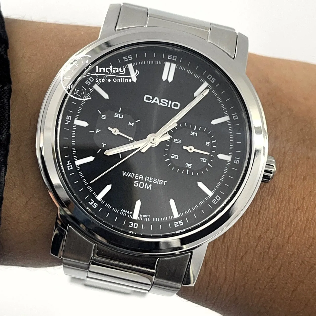 Casio Men's Watch MTP-E335D-1E Stainless Steel Band Mineral Glass