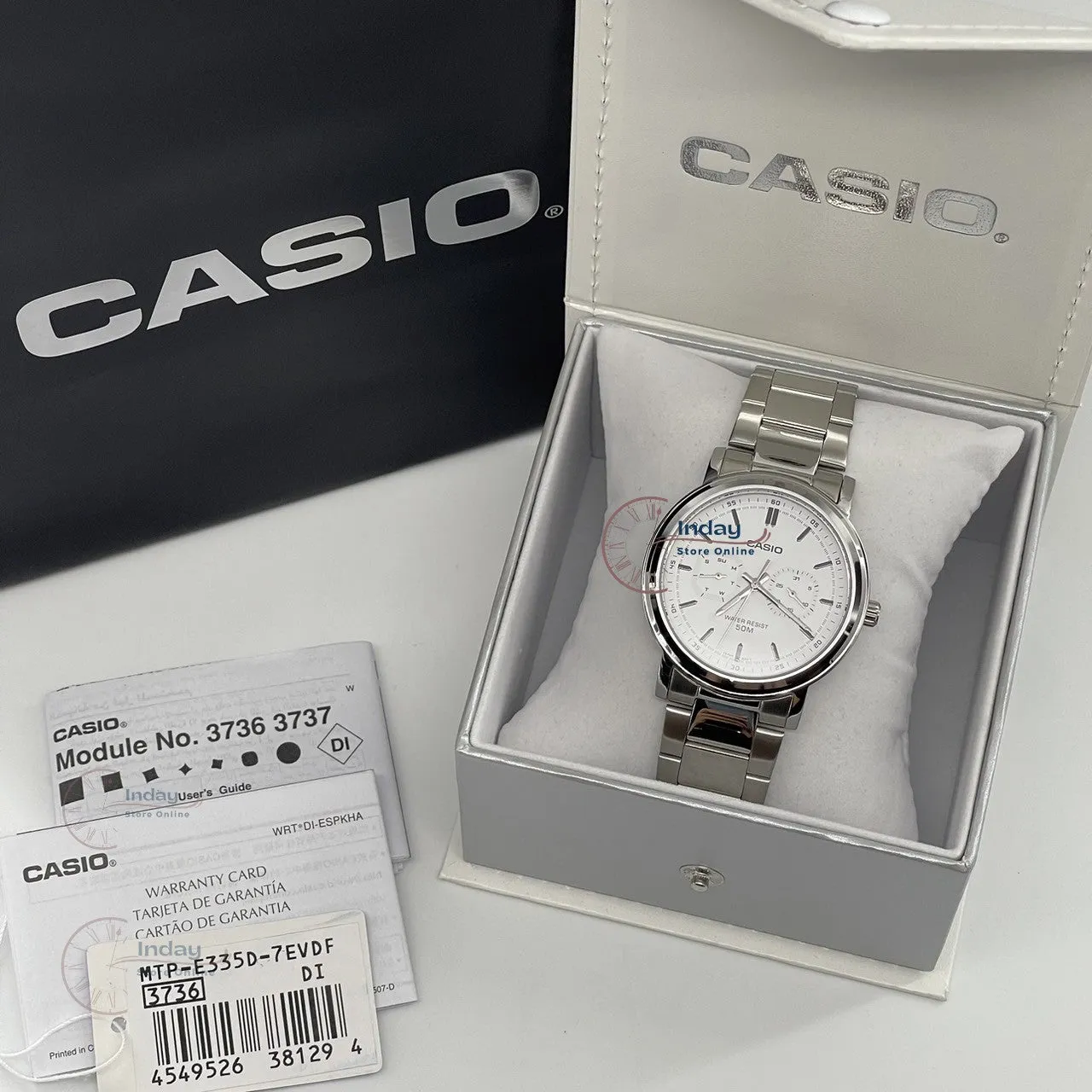 Casio Men's Watch MTP-E335D-7E Stainless Steel Band Mineral Glass