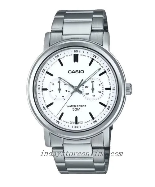 Casio Men's Watch MTP-E335D-7E Stainless Steel Band Mineral Glass