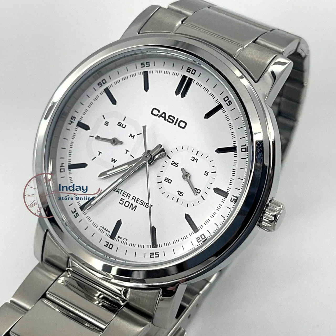 Casio Men's Watch MTP-E335D-7E Stainless Steel Band Mineral Glass
