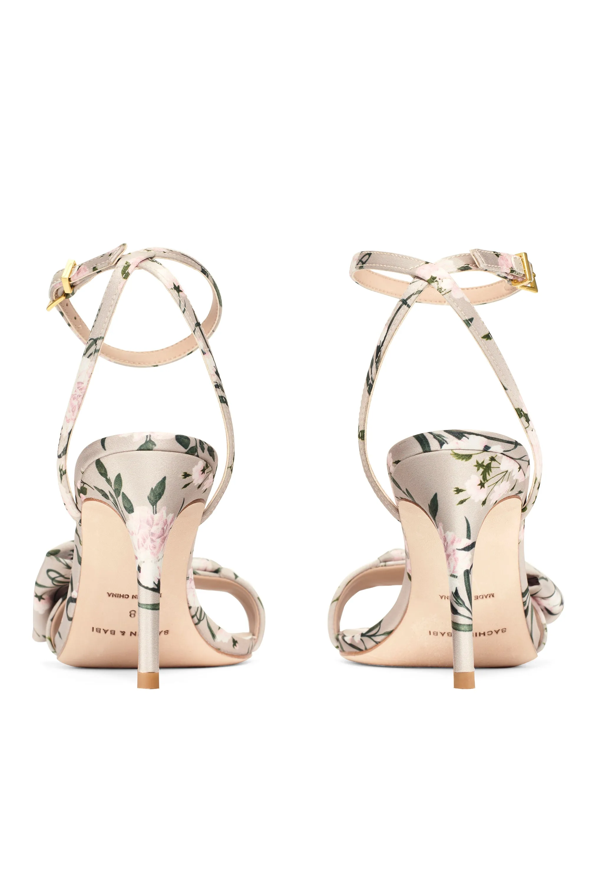 CHELSEA OBI-BOW OPEN TOE - PEWTER ENGLISH ROSE