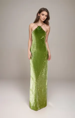 Chic Spaghetti Strap Tie Back Sequin Cocktail Dress