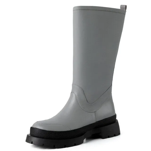 Chunky Heels Platform Boots Women's Boots