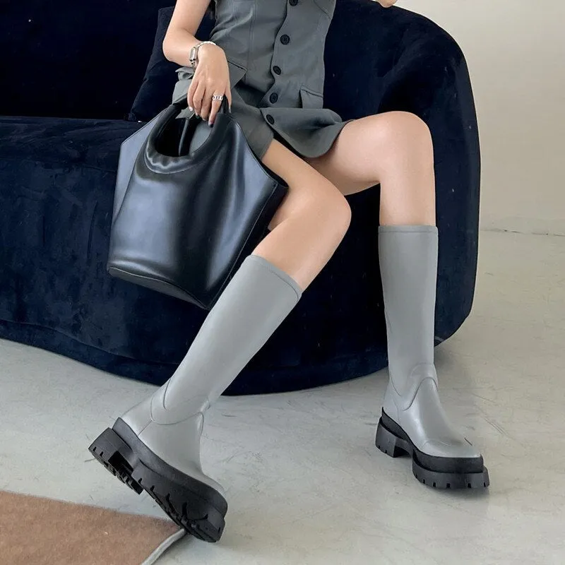Chunky Heels Platform Boots Women's Boots