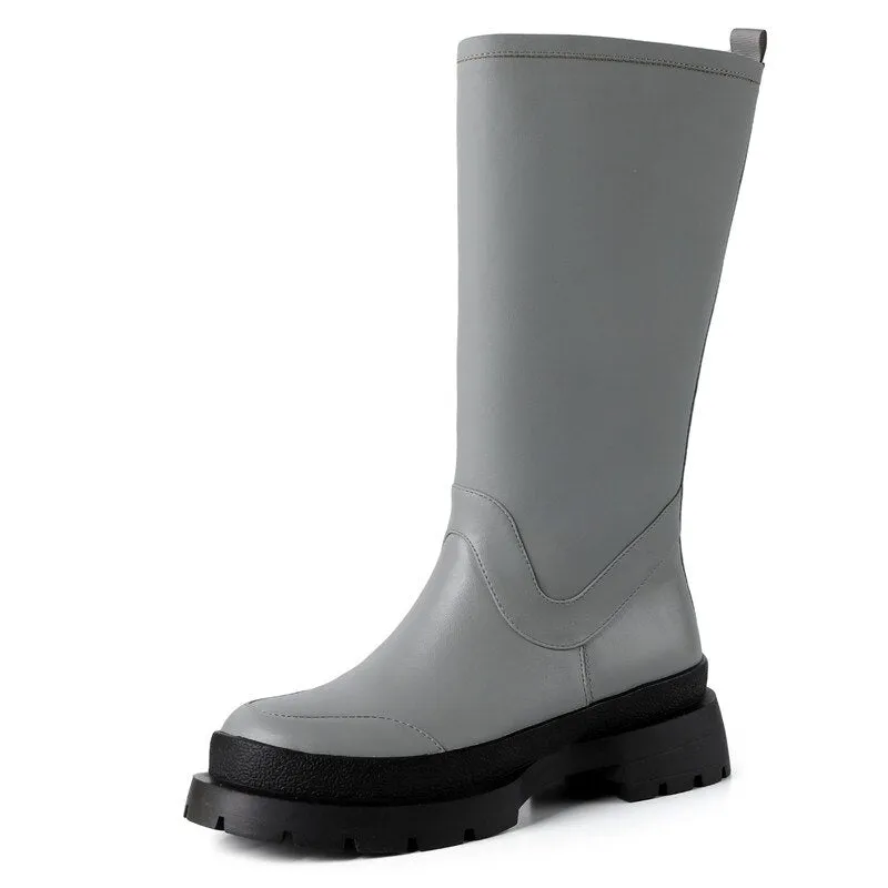 Chunky Heels Platform Boots Women's Boots
