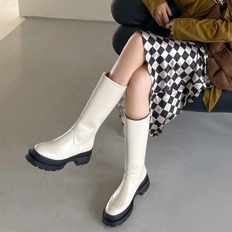 Chunky Heels Platform Boots Women's Boots