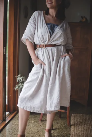Clara Linen Wrap Dress - made to order