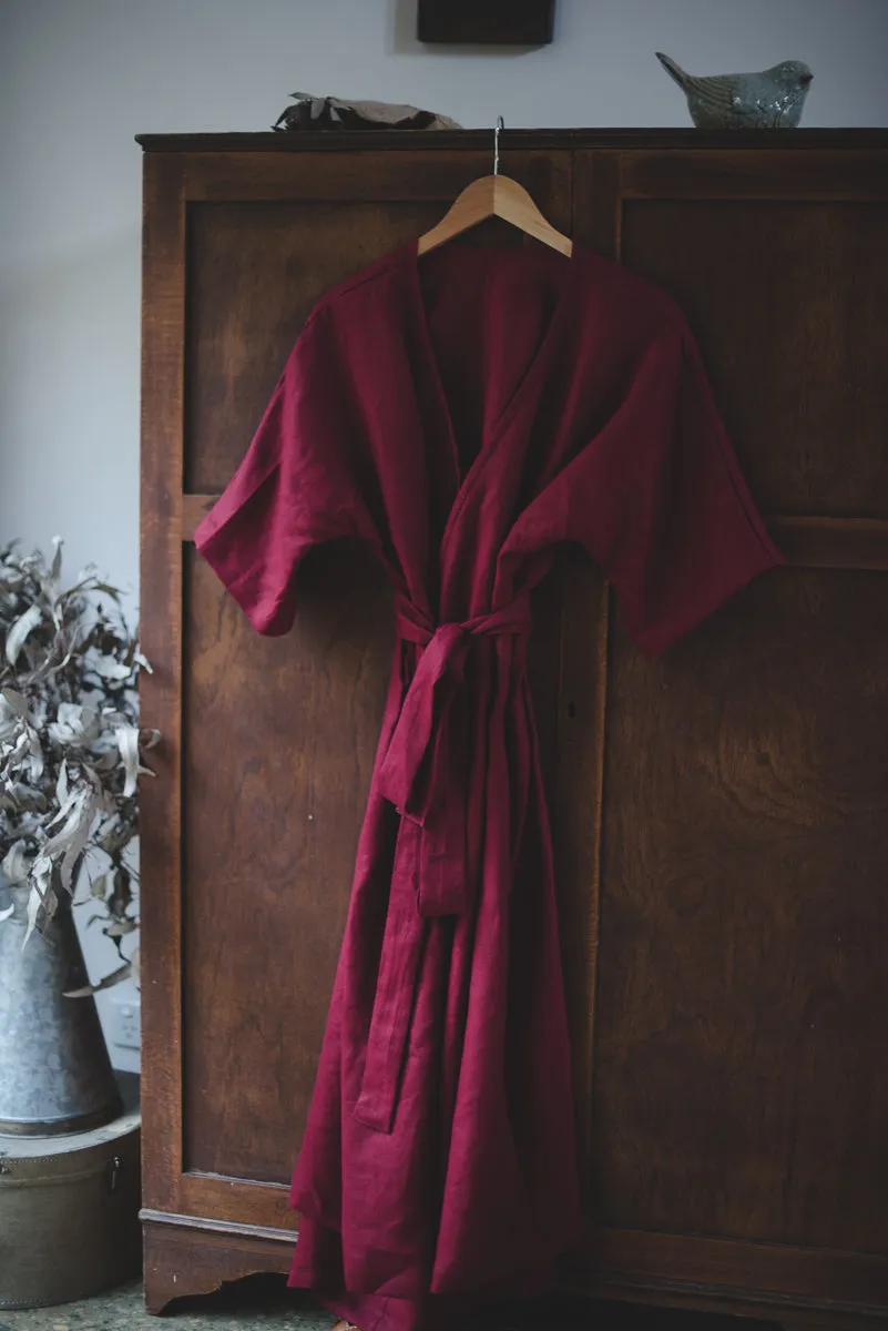 Clara Linen Wrap Dress - made to order