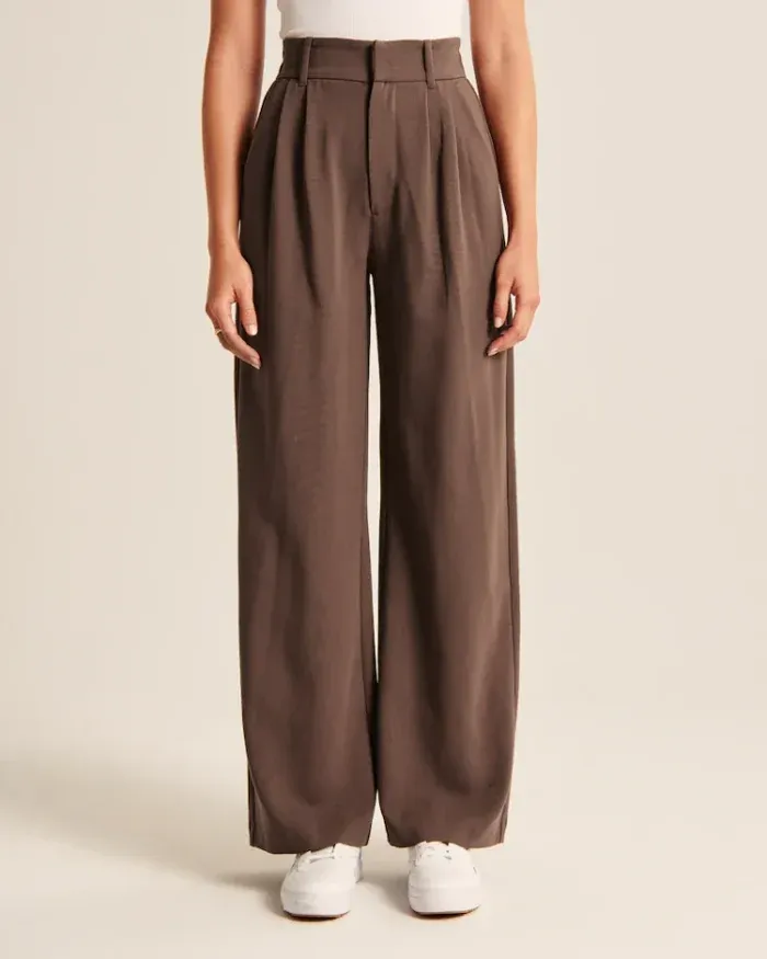 Clevecorner™ High Waist Tailored Wide Leg Pants