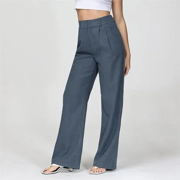 Clevecorner™ High Waist Tailored Wide Leg Pants