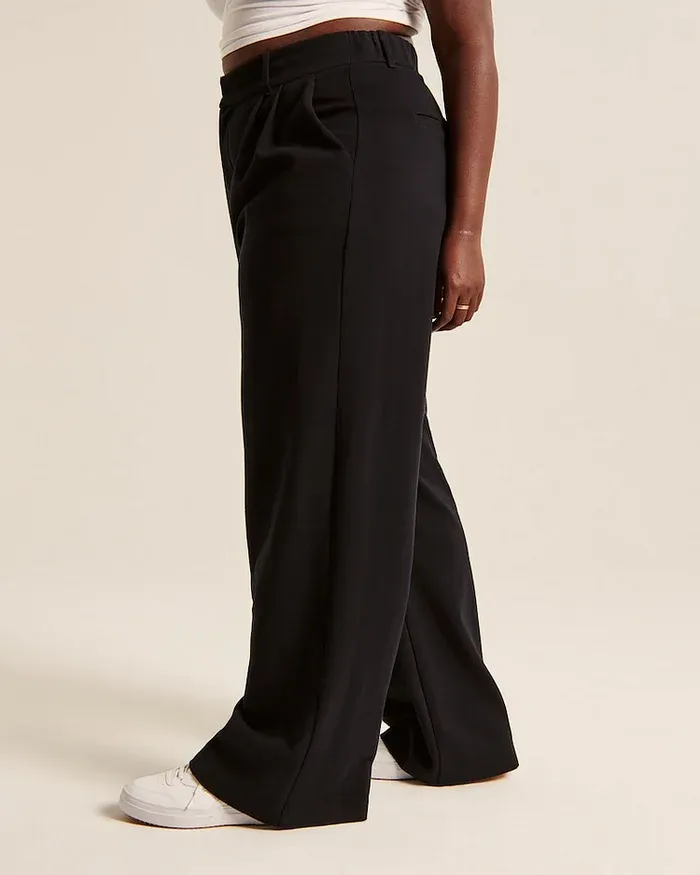 Clevecorner™ High Waist Tailored Wide Leg Pants