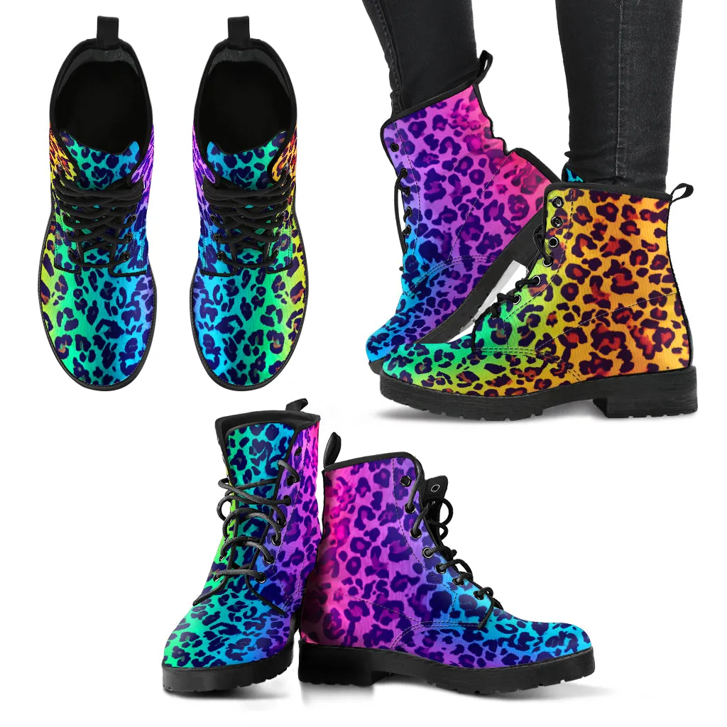 Colorful Leopard Boots