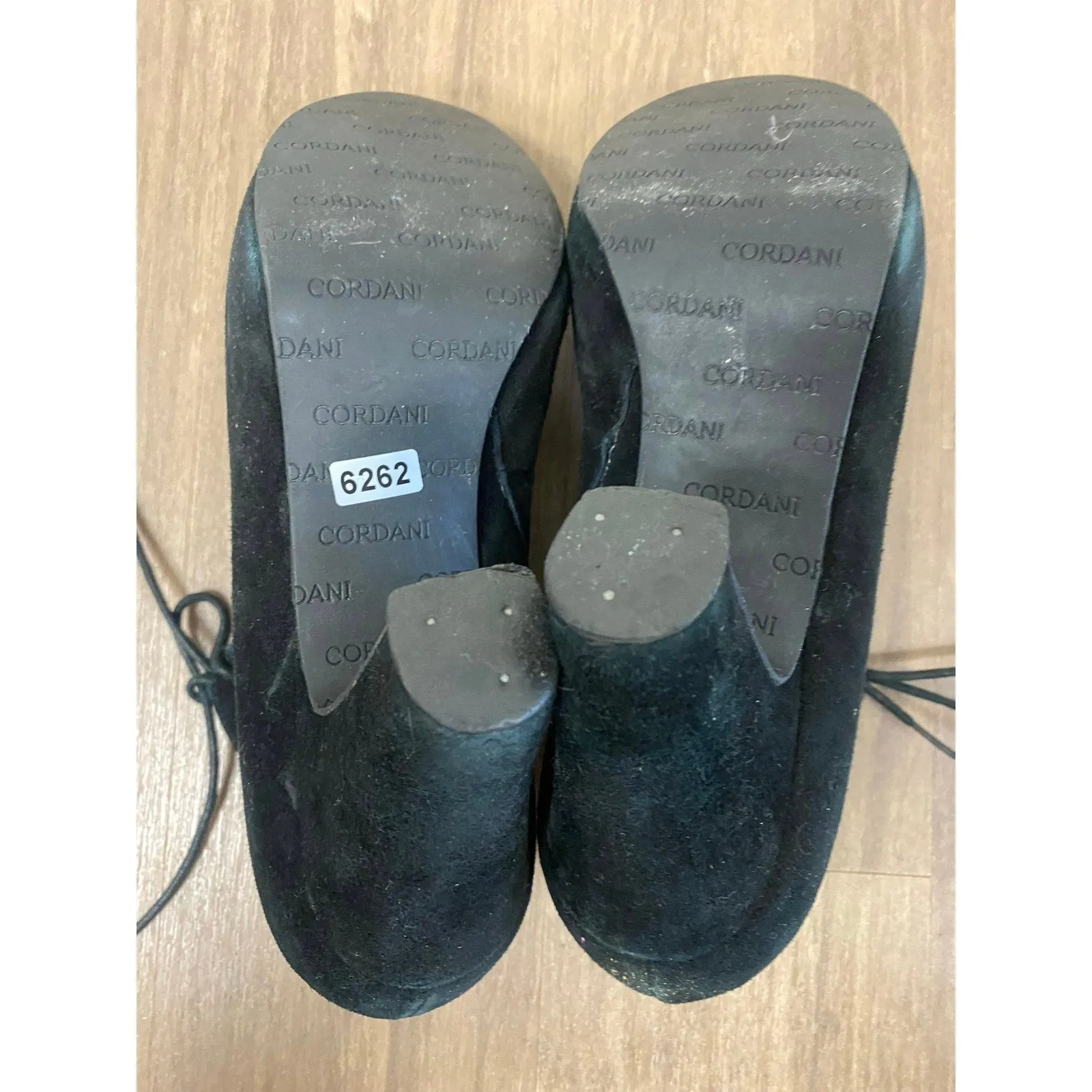 Cordani Black Suede Lace Up Booties. Size 39
