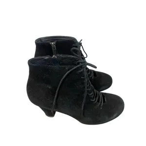 Cordani Black Suede Lace Up Booties. Size 39