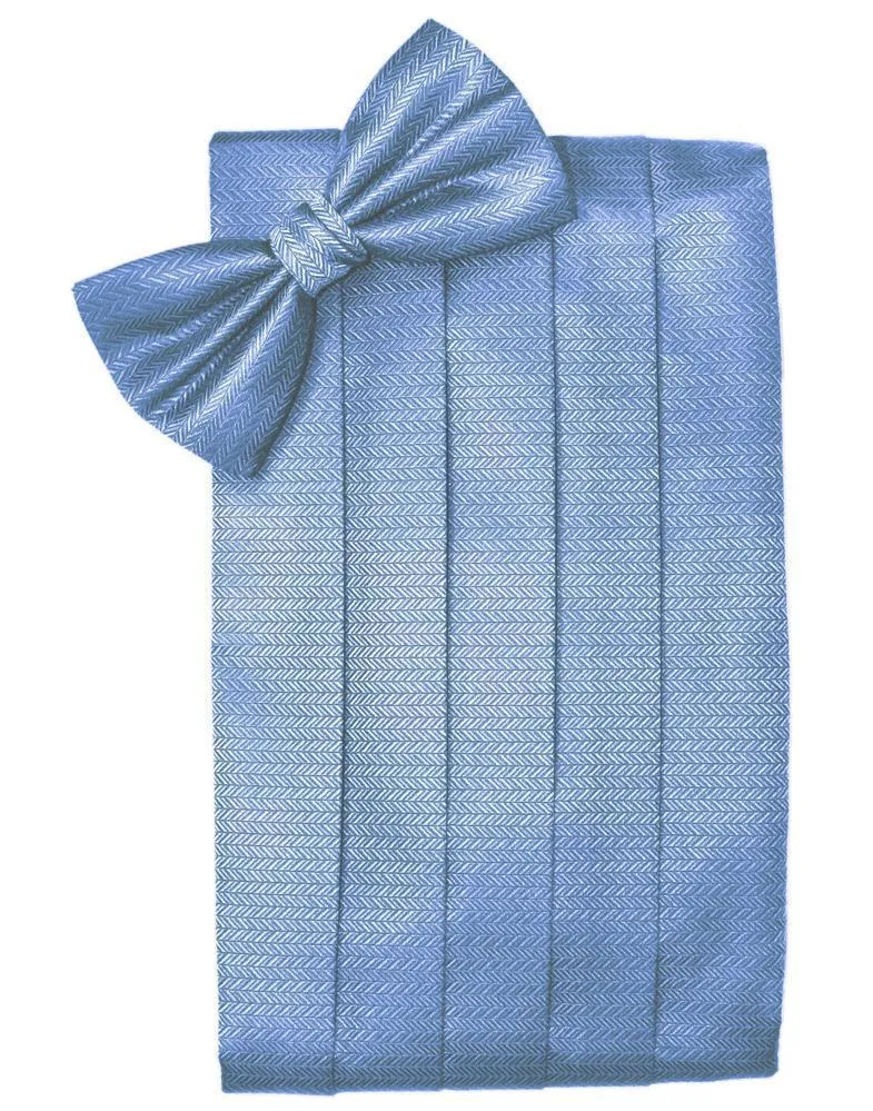 Cornflower Herringbone Cummerbund