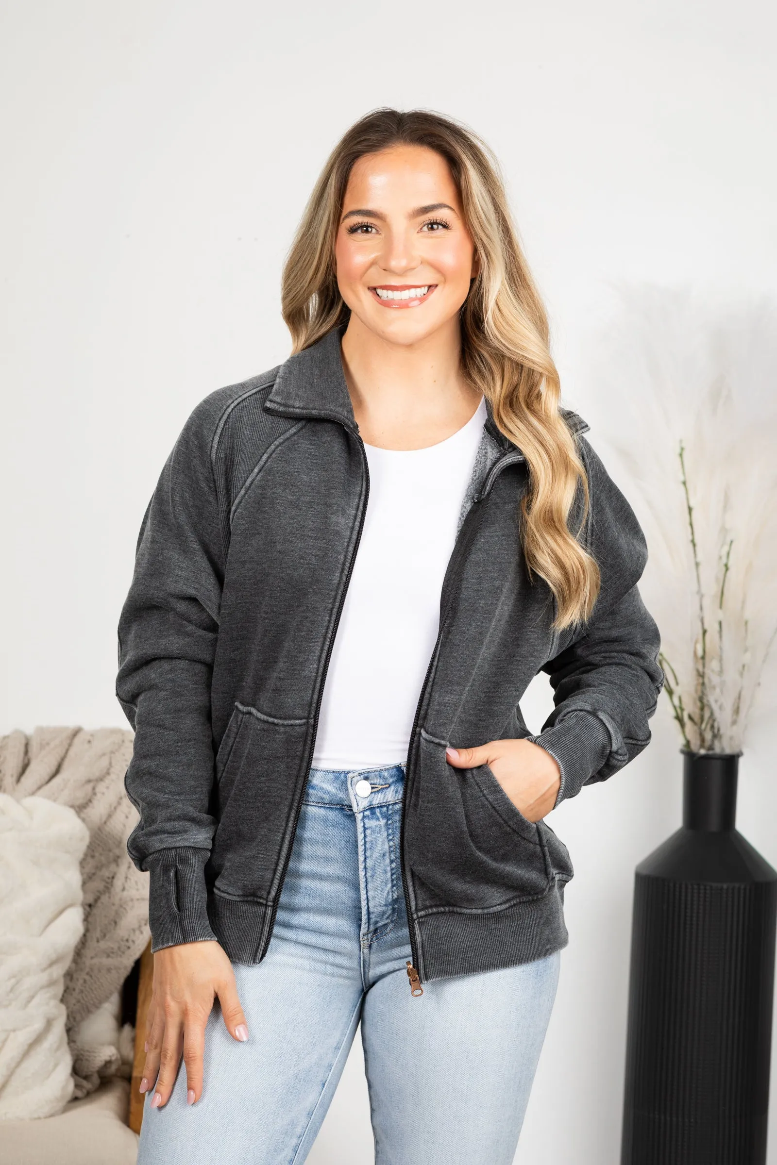 Cozy Campfire Pigment Dyed Fleece Jacket