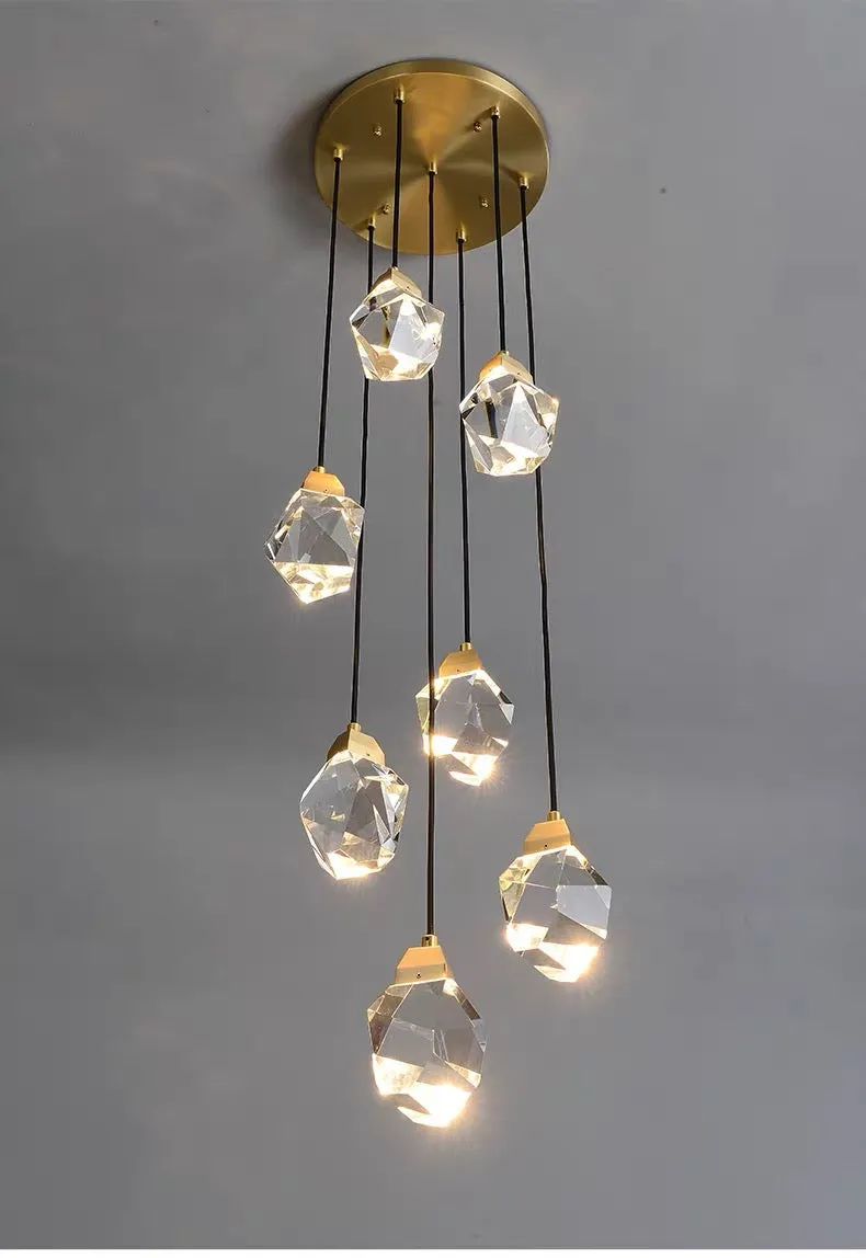 Crystal Brass Pendant Light | LED Wall Lamp