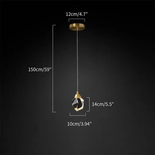 Crystal Brass Pendant Light | LED Wall Lamp