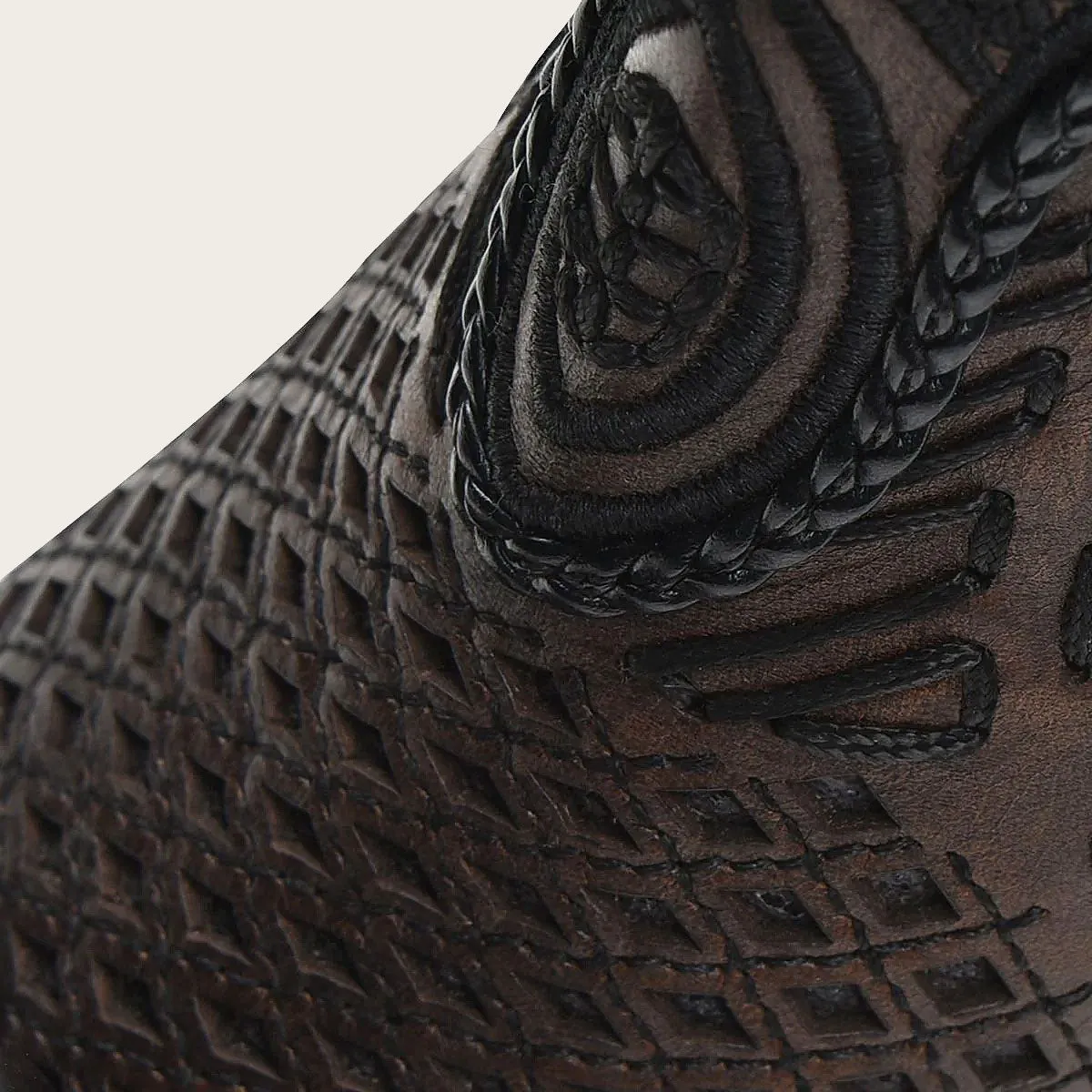 Cuadra Ladies Black/Brown Laser & Embroidery & Woven Round Toe