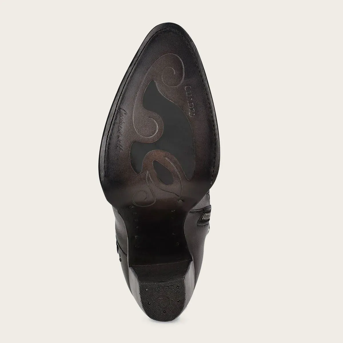 Cuadra Ladies Black/Brown Laser & Embroidery & Woven Round Toe