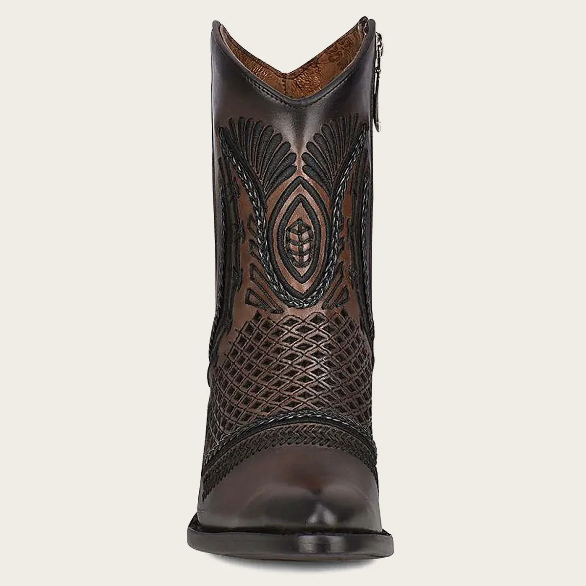 Cuadra Ladies Black/Brown Laser & Embroidery & Woven Round Toe