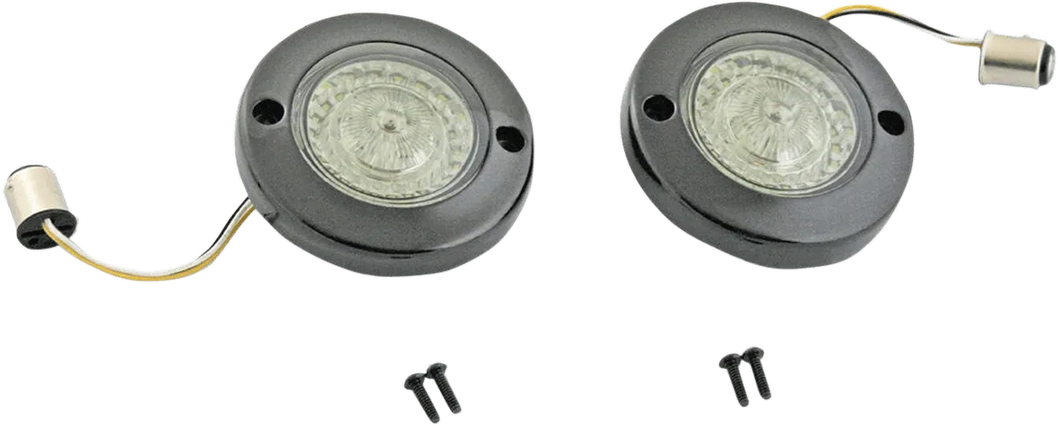 Custom Dynamics PB-FB-R-1156CR Probeam Flat Bezel LED Turn Signal Inserts for Models with 1156 Contact Bases - Chrome/Red Lens