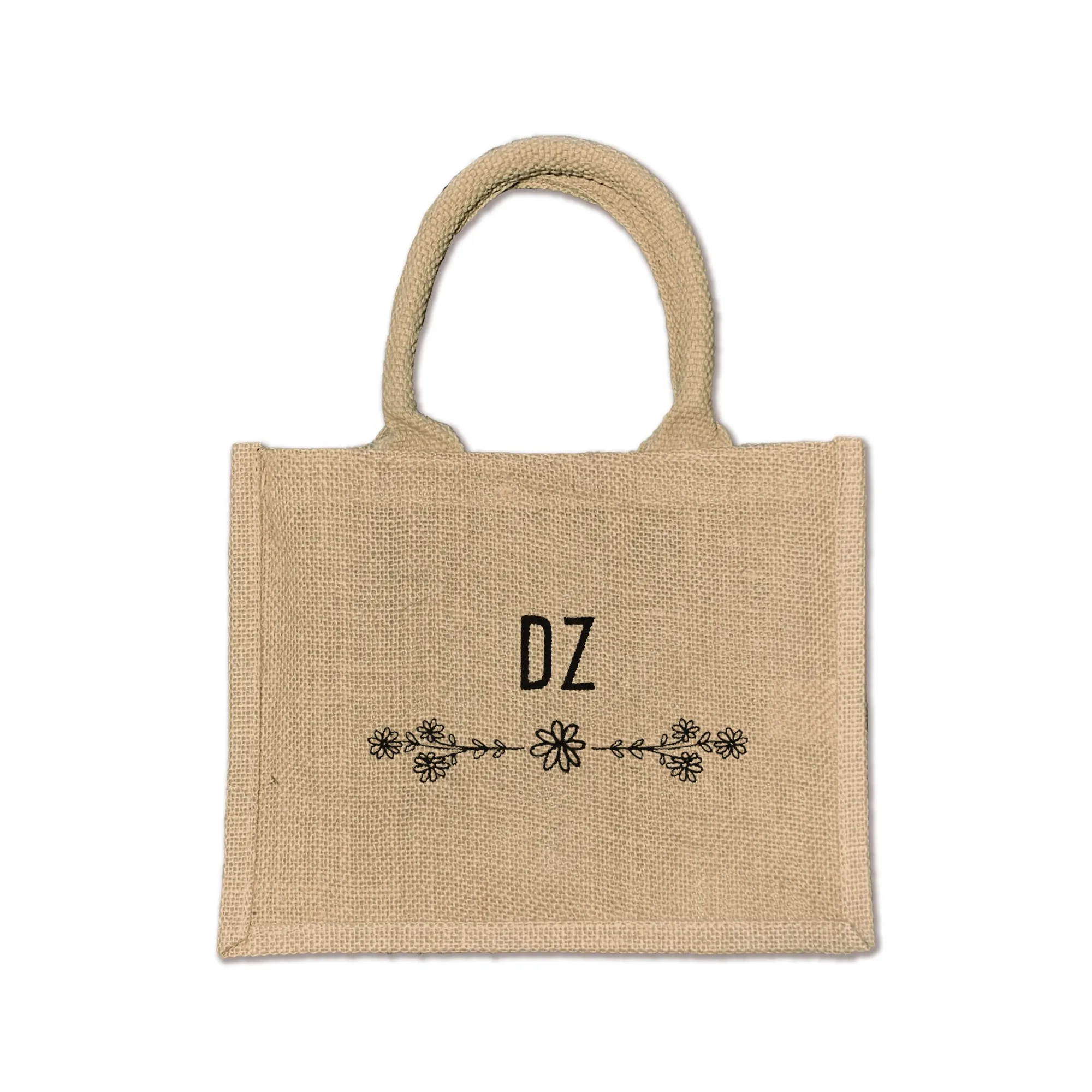 Delta Zeta  Floral Burlap Sorority Tote Bag – Perfect for Greek Life and College