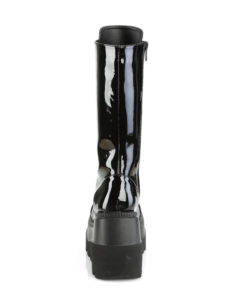 DEMONIA SHAKER-72 BOOTS - BLACK PATENT ✰ PRE ORDER ✰