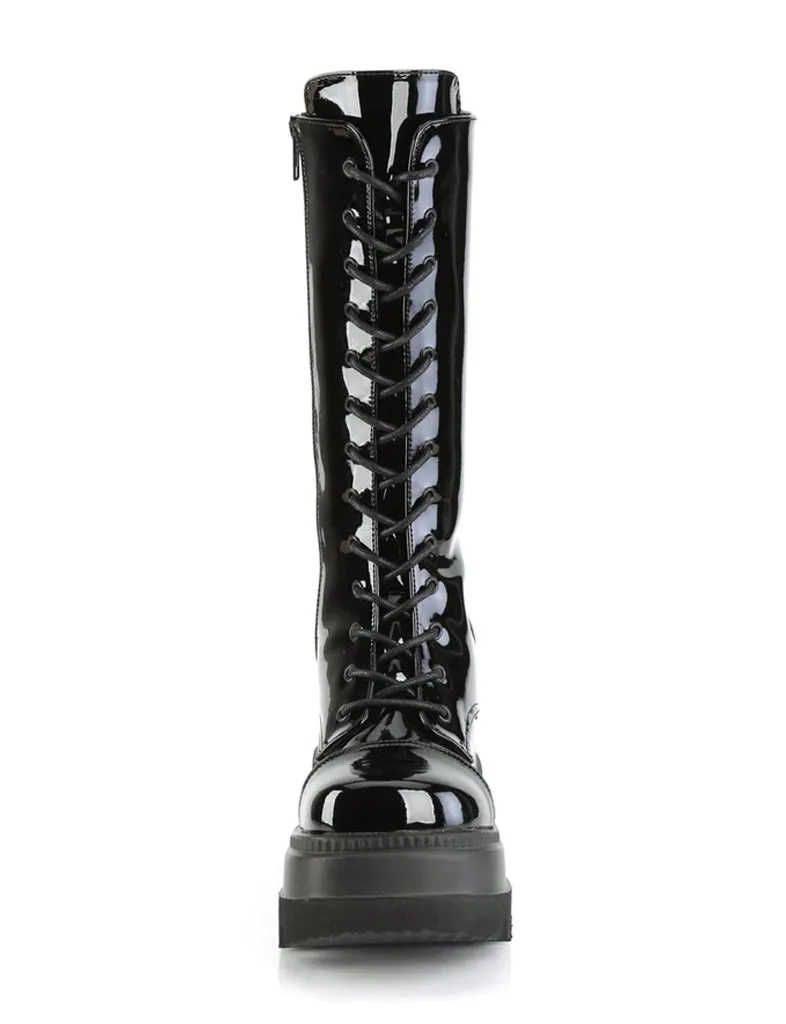 DEMONIA SHAKER-72 BOOTS - BLACK PATENT ✰ PRE ORDER ✰