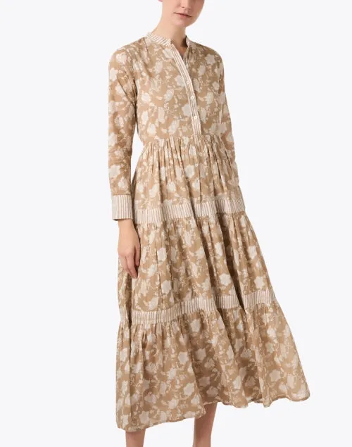 Diwali Beige Floral Print Dress
