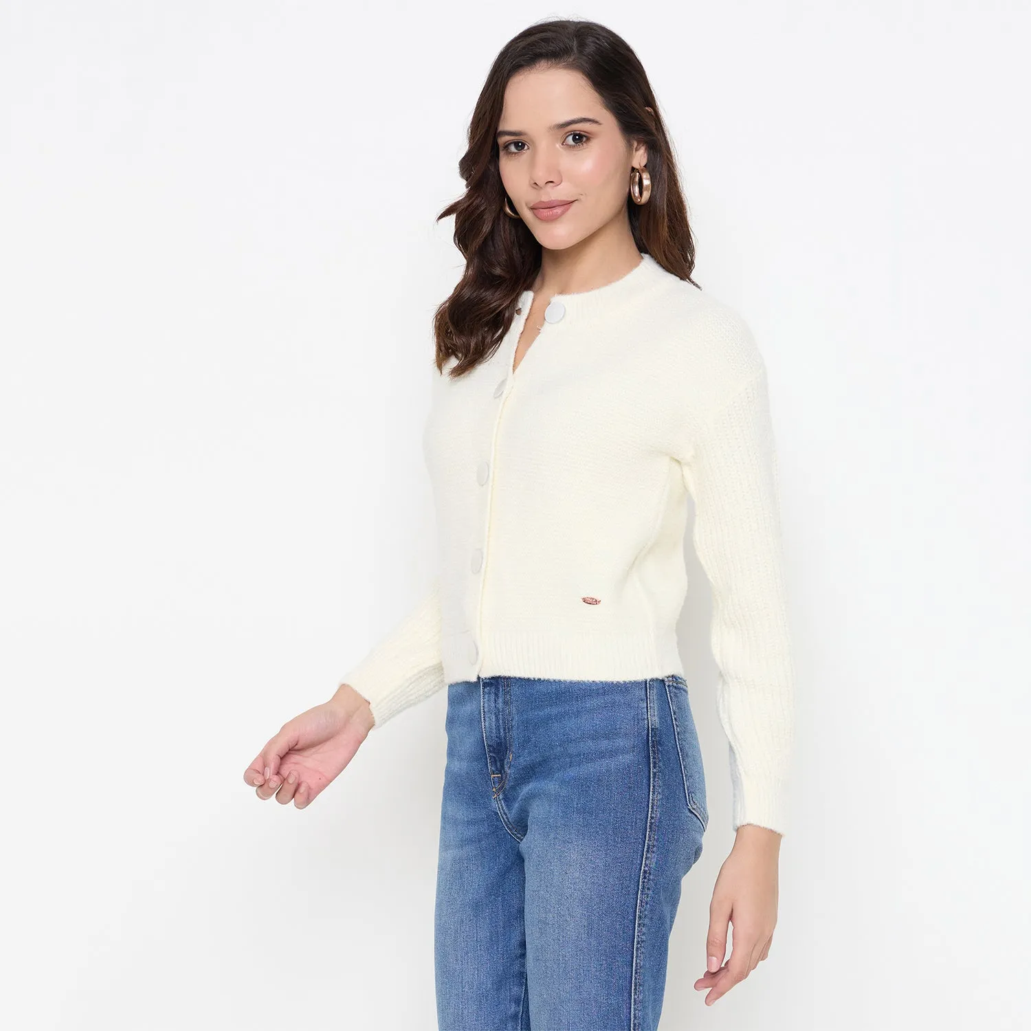 Duke Stardust Women Full Sleeve Front Open Crop Cardigan (SDS1342)