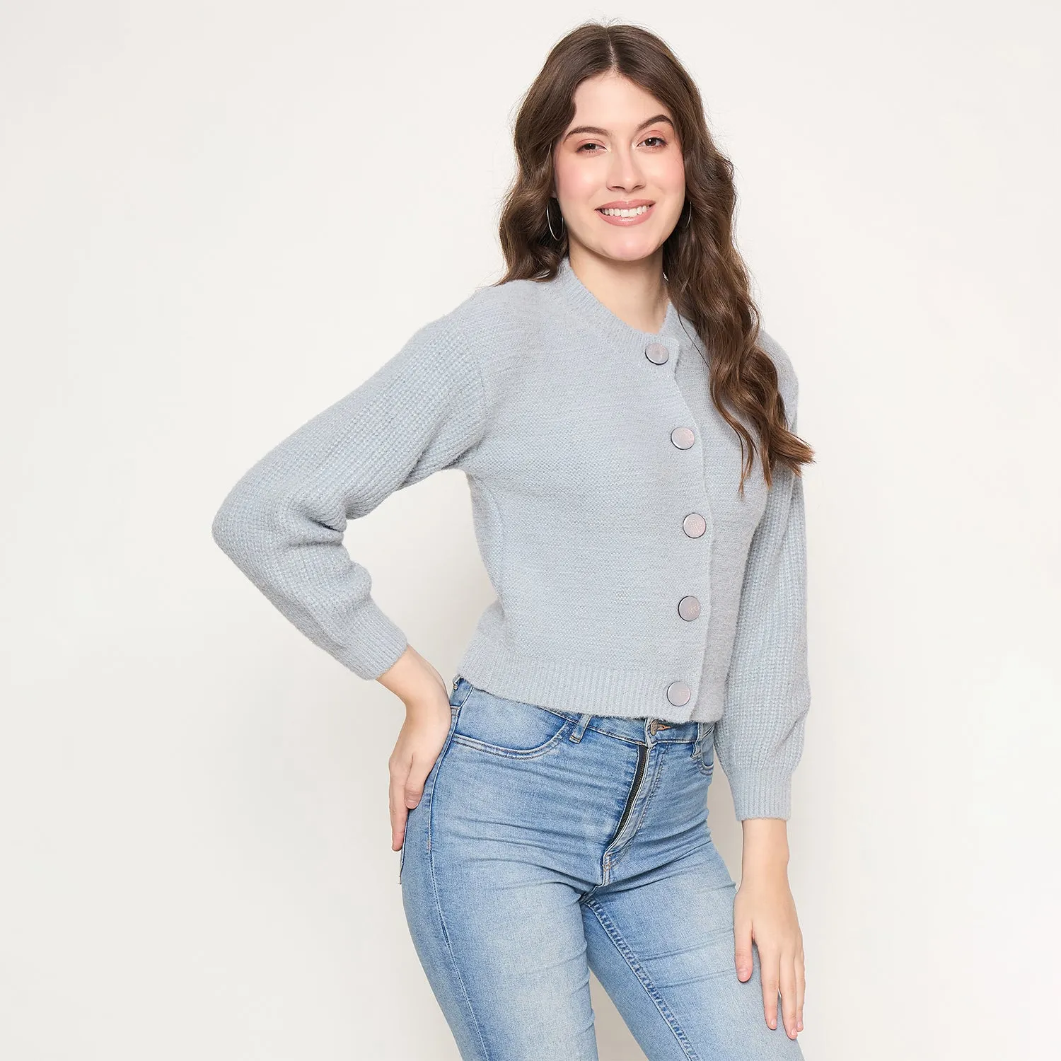 Duke Stardust Women Full Sleeve Front Open Crop Cardigan (SDS1342)