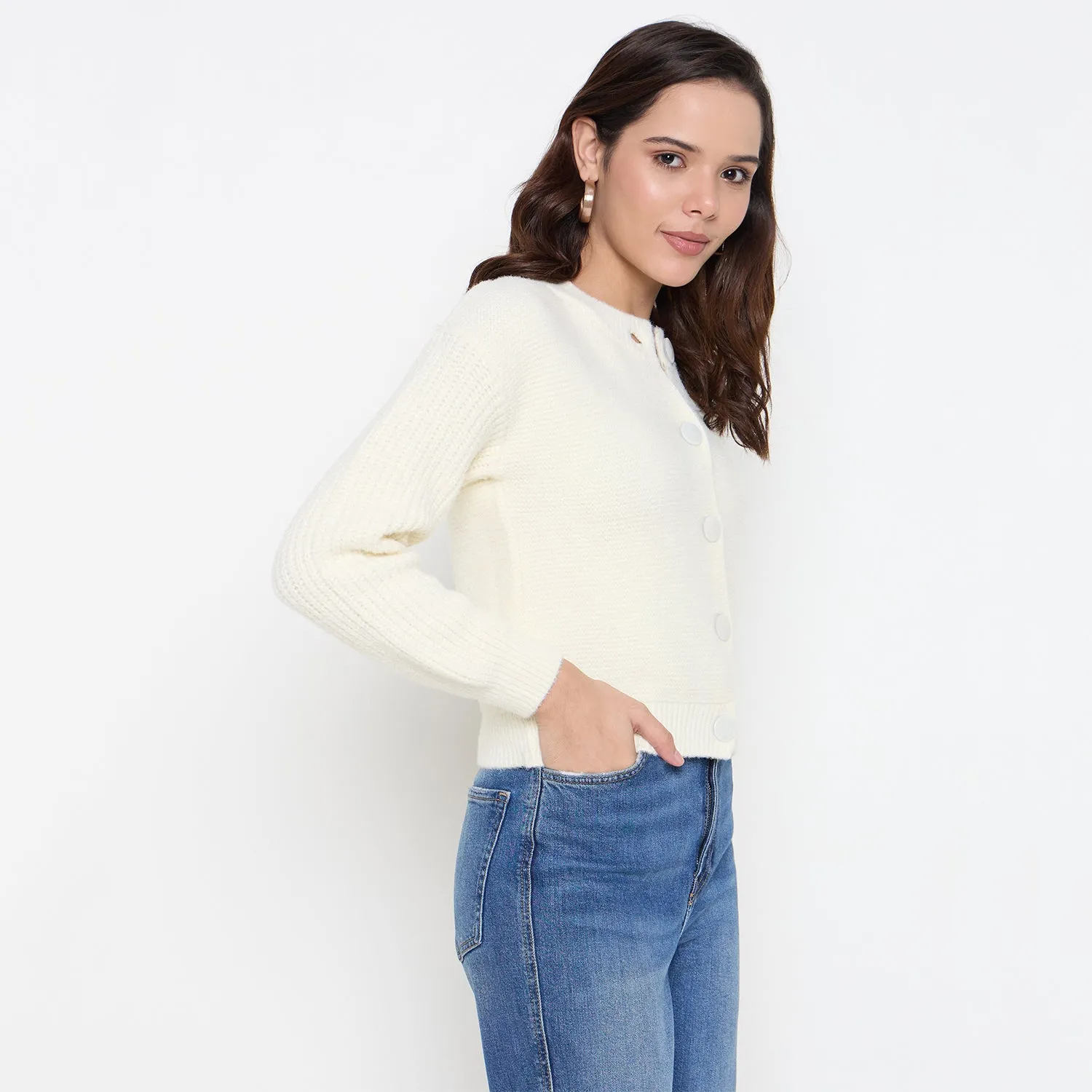 Duke Stardust Women Full Sleeve Front Open Crop Cardigan (SDS1342)