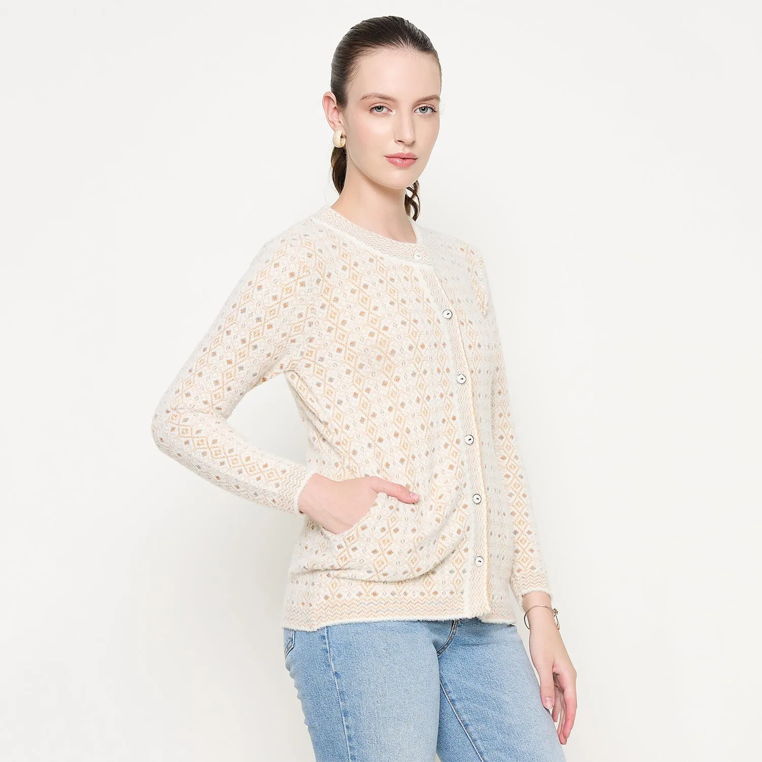 Duke Stardust Women Full Sleeve Front Open Sweater (SDS1279)