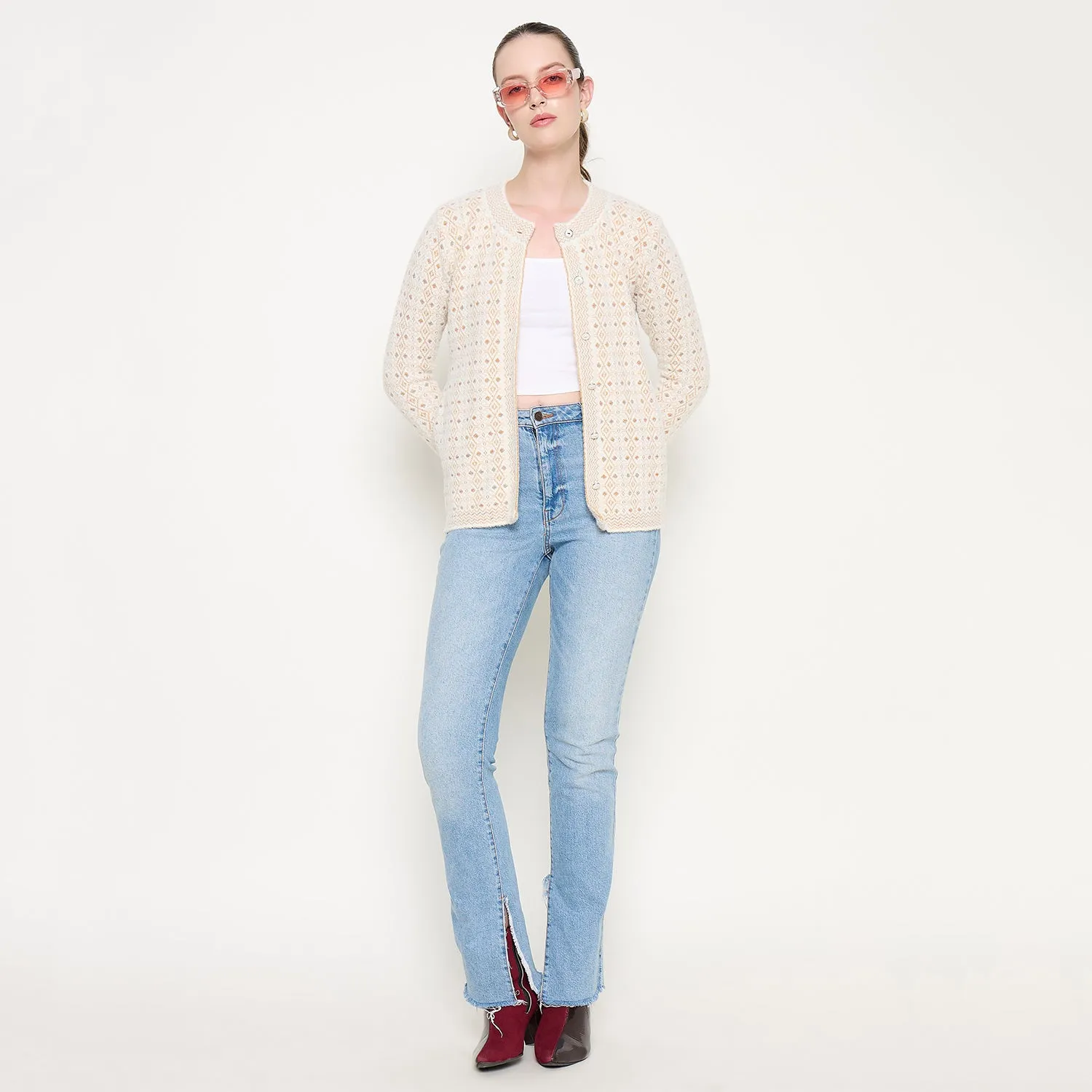 Duke Stardust Women Full Sleeve Front Open Sweater (SDS1279)