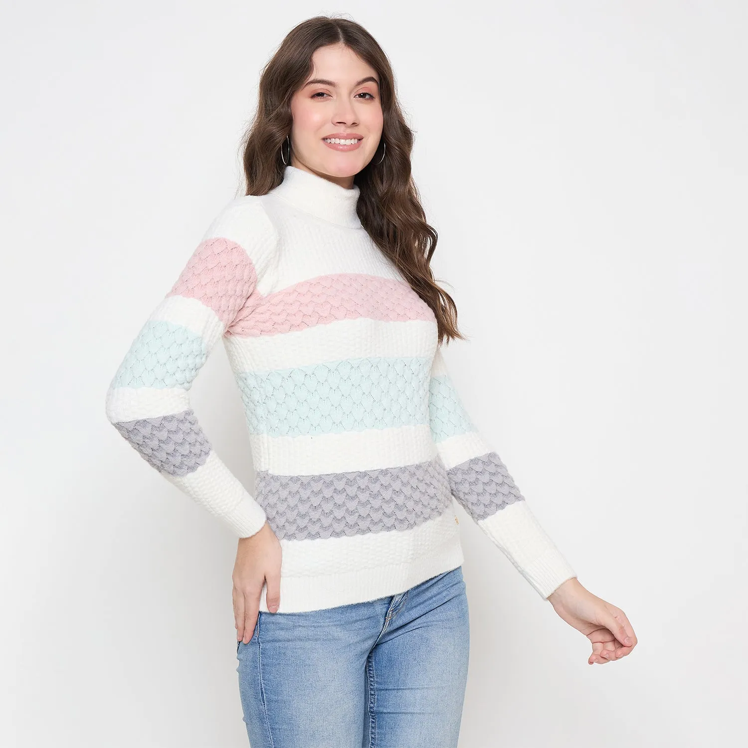 Duke Stardust Women Full Sleeve High Neck Pullover (SDS1397)