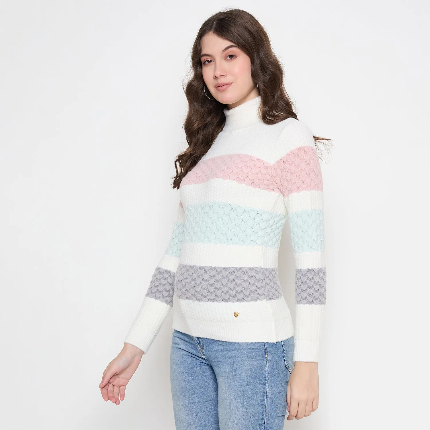 Duke Stardust Women Full Sleeve High Neck Pullover (SDS1397)