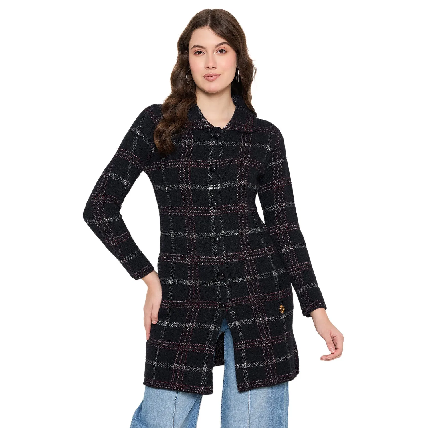 Duke Stardust Women Full Sleeve Long Coat Style Sweater (SDS1297)