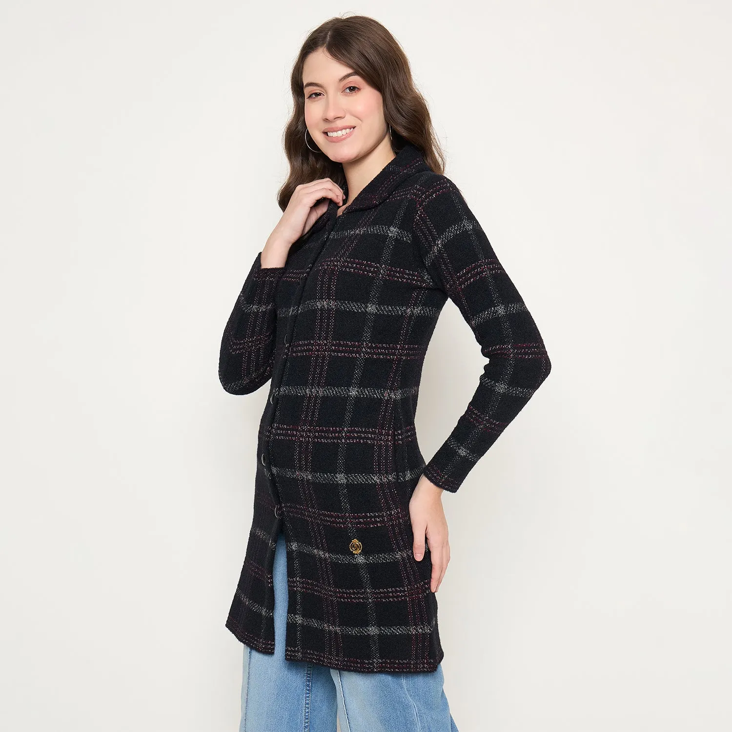 Duke Stardust Women Full Sleeve Long Coat Style Sweater (SDS1297)