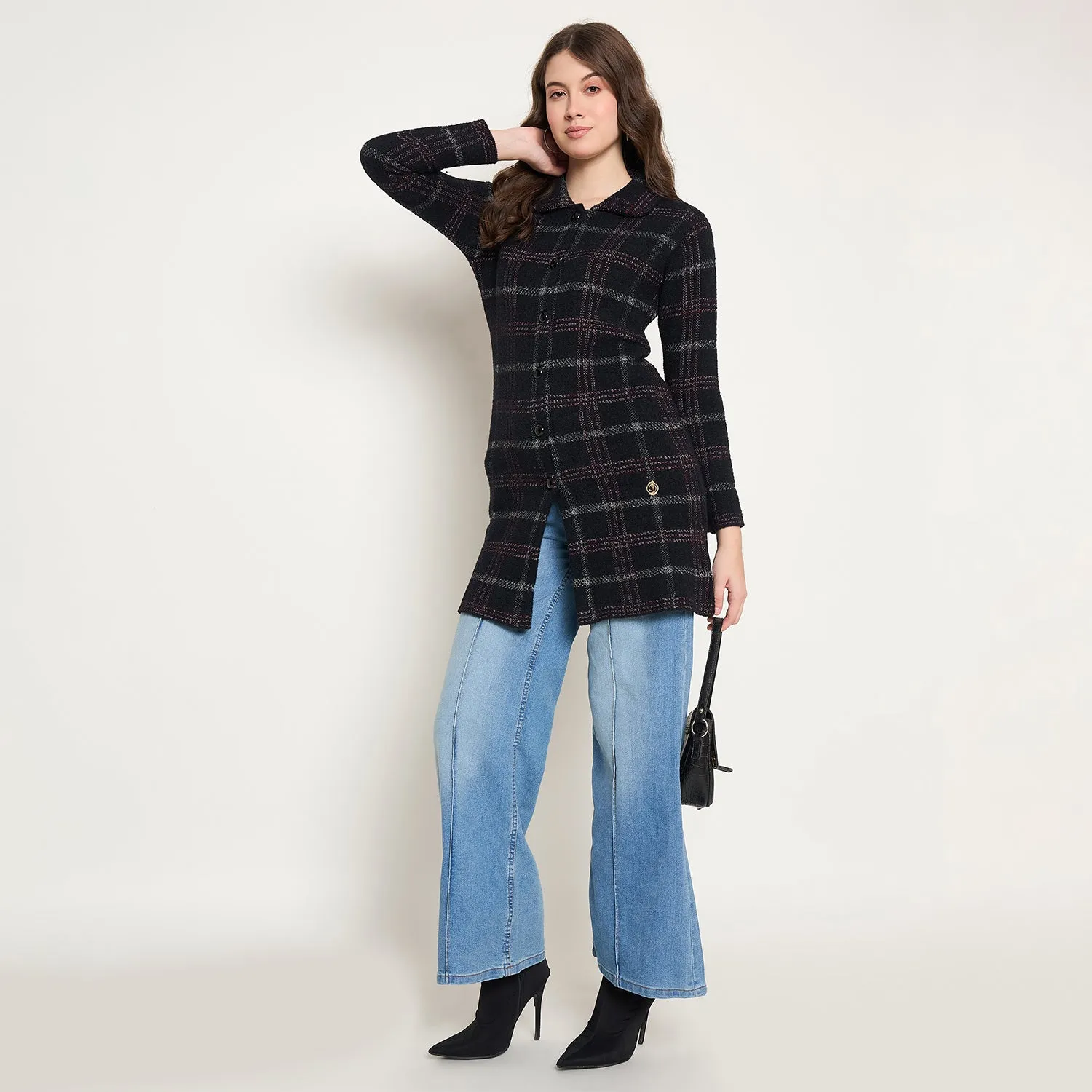 Duke Stardust Women Full Sleeve Long Coat Style Sweater (SDS1297)